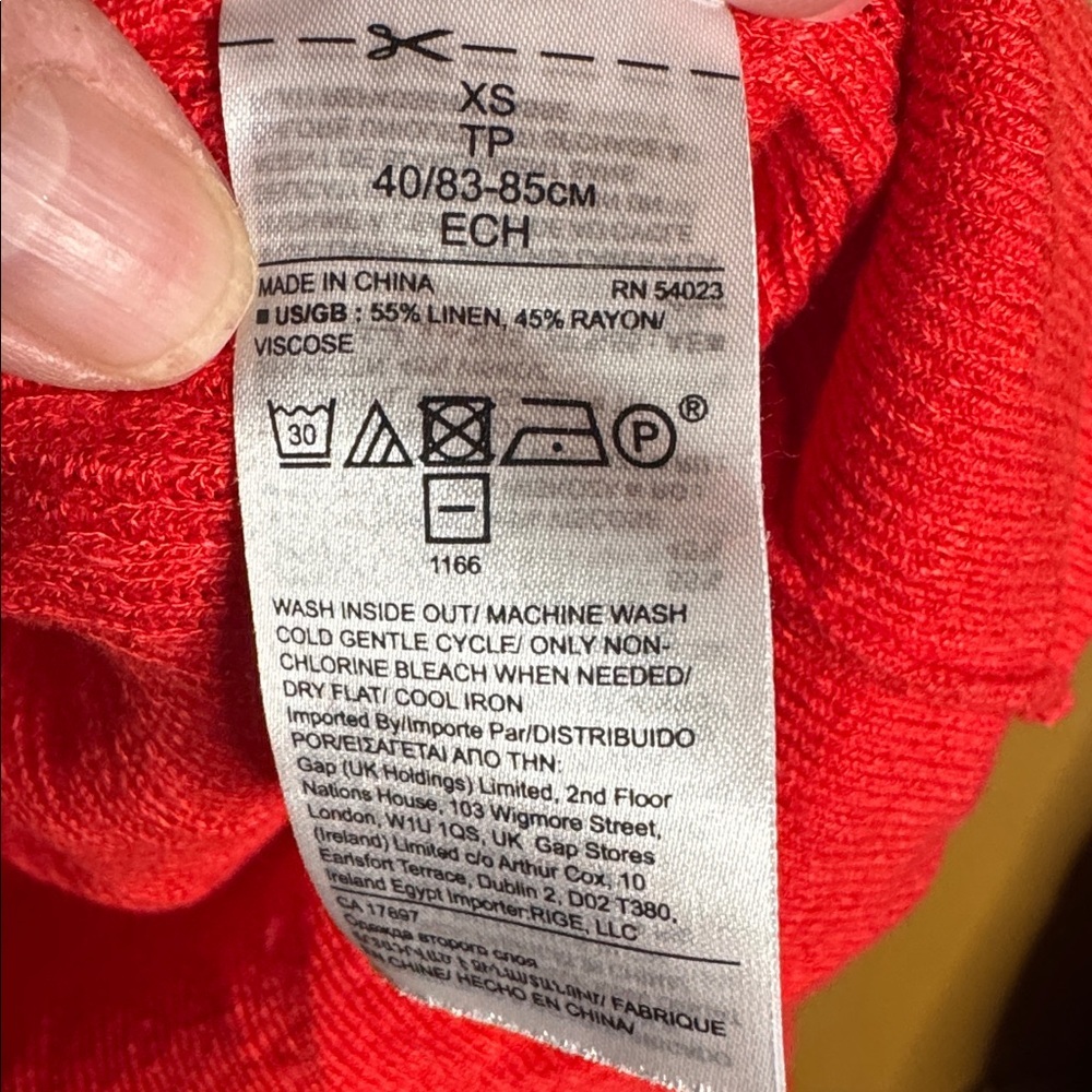 Banana Republic Linen Blend Sweater XS Red Oversized Lightweight Summer Knit - Picture 4 of 10